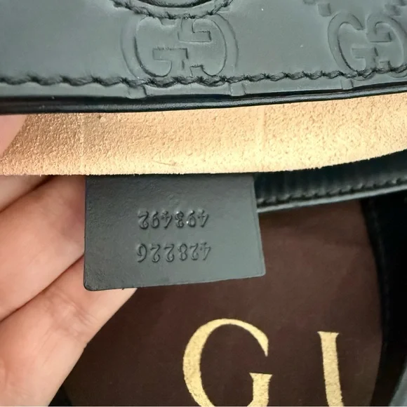 GUCCI Signature Guccissima GG Fold Over Leather Tote Bag HandBag Crossbody Strap